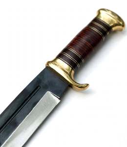 Outil artisanal robuste en acier forgé au carbone avec poignée en cuir empilé, pièce de présentation exécutive - Product Image 5