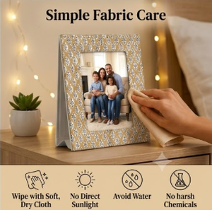 Ridhi Handcrafted Fabric <b>Photo</b> <b>Frame</b> - Fullers Earth Powder - Top Load Tabletop or Wall Hanging - Christmas <b>Gift</b> <b>Frame</b> - Product Image 6