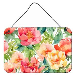 Indiana Peonies Watercolor Wall <b>Hanging</b> New Multicolor Aluminum Metal Sign <b>for</b> Kitchen <b>Bar</b> Bathroom <b>Home</b> Decor 8HX12W - Product Image 1