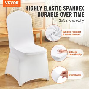 Coprisedili per sedie bianche universali elasticizzate in Spandex 150 pezzi per fodere pieghevoli per feste di matrimonio - Product Image 2