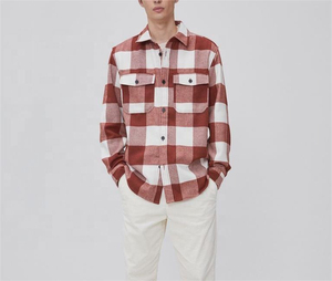 High Quality <b>Winter</b> <b>Mens</b> Plaid Flannel Streetwear <b>Shirt</b> Jacket Hooded Thermal Fleece with Front Logo - Product Image 1