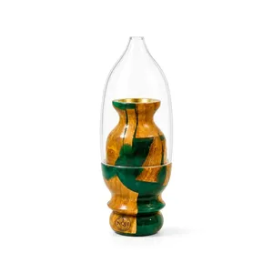 Brûleur à Bakhoor en Résine de Bois de Santal Fait Main NQH avec Couvercle en Verre, Porte-Mubkhar Aromatique, Diffuseur en Bois, Décoration Religieuse pour la Maison, Encens - Product Image 6