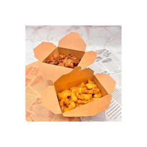 Cajas para llevar hamburguesas a prueba de fugas con impresión de logotipo personalizado, caja de embalaje de alimentos de papel kraft de calidad alimentaria para llevar. - Product Image 5