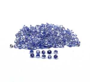 Pierre précieuse naturelle tanzanite ronde facettée, 2,5 mm, calibrée, bleue, pour la fabrication de bijoux, fournisseur en gros - Product Image 3