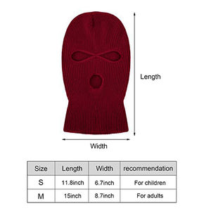 Balaclava intégrale personnalisée à 3 trous pour le ski, masque d'hiver, chapeaux de sport d'extérieur, balaclava noire - Product Image 2