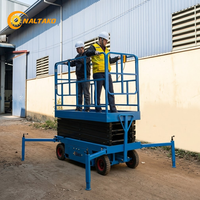 Plataforma Elevatória Elétrica Tipo Tesoura Mini 300kg 5m 220V Portátil Hidráulica para Pintura Interna