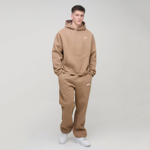 Survêtement Homme Oversize Personnalisable avec Logo, Ensemble Deux Pièces : Sweat à Capuche et Pantalon de Jogging Ample en Molleton de Coton Épais pour l'Hiver, Vente en Gros OEM - Product Image 4