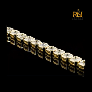 Bracelet tennis en diamant de laboratoire taille Asscher, maillons éternité, or massif 9K 14K 18K, bijoux fins - Product Image 5