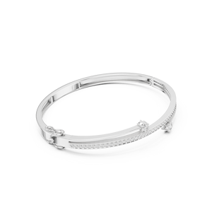 Pulsera de tenis de moissanita chapada en rodio de plata de ley 925 con piedras redondas engastadas en canal - Product Image 4