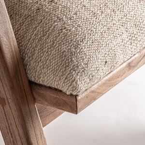 Mid Century Modern Accent Chair Solid Teak Upholstered Lounge Chair Geometric Natural Wood <b>Frame</b> Indoor Hospitality Furniture - Product Image 6