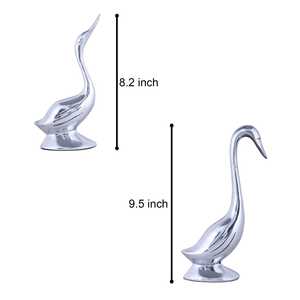 Figura de Cisne de Aluminio Niquelado Tradicional, 2 Piezas, Escultura Animal Moderna Grabada a Mano, Decoración de Mesa para Sala de Estar y Hogar - Product Image 6