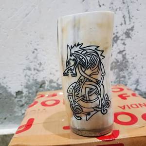 Verre à shot en corne de buffle naturelle, tasse à whisky, chopes à bière, vaisselle de bar pour fêtes - Product Image 1