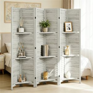 Biombo Plegable Blanco y Separador de Ambientes para Dormitorio - Product Image 1