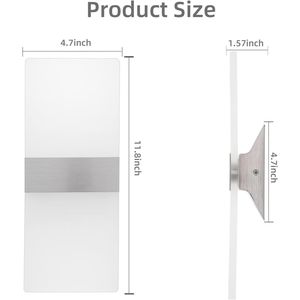 Set di Due Applique LED Moderne da Parete 10W, Illuminazione Up Downlight 6000K Luce Bianca - Product Image 2