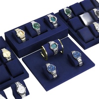 VANLOCY oreiller montre présentoir support montre plateau étui pour vitrine luxe bleu velours bijoux montre plateau