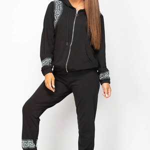 Wholesale Women's Casual Solid Winter Sportswear Set High Quality <b>Tracksuit</b> Running Gym Breathable Hooded Lightweight - Product Image 6