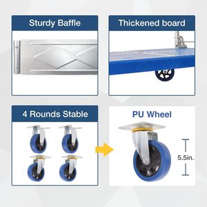 Carrito Plegable Extra Grande de Alta Resistencia con Capacidad para 660 Libras y Ruedas Giratorias de 360 Grados - Product Image 3