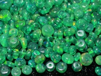 Perles d'opale éthiopienne authentiques, couleur verte, traitées fumées, forme ronde lisse, 3-5 mm, pierre d'opale naturelle, percées au centre, pour artisanat