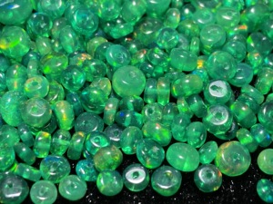 Cuentas de Ópalo Etíope Genuino, Color Verde Ahumado, Tratado, Forma Rondelle Lisa, 3-5mm, Piedra de Ópalo Natural con Orificio Central para Manualidades - Product Image 3