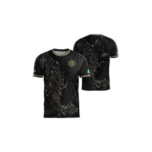 Mexico Soccer Jersey Men's Black Green Sublimated Crew Neck Short Sleeve Breathable Polyester Adult All Seasons Apparel - Product Image 6
