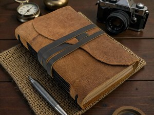 Carnet de notes artisanal en cuir rustique avec pages lignées et non lignées, journal d'écriture vintage, carnet de croquis, cadeau pour écrivains - Product Image 6