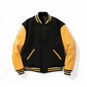 Low MOQ Letterman <b>Jacket</b> Premium Wool Varsity with <b>Leather</b> Sleeves for Fashion Wholesale - Product Image 5