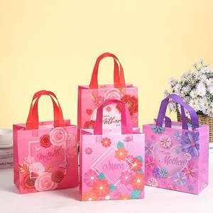 Recyclable Cheap Custom Printed Non Woven Gift <b>Bag</b> With Floral Pattern <b>Medium</b> <b>Size</b> Reusable Shopping Tote For Party Favors - Product Image 5