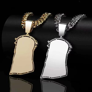 Iced Out Jesus Pendant Diamond Face <b>Charm</b> Micro Pave Religious Hip Hop Jewellery Gold Chain Statement Piece - Product Image 2