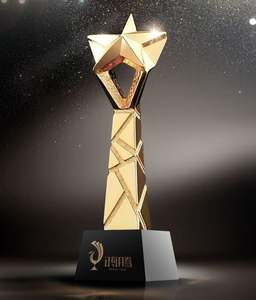 Stylish silver and <b>pink</b> trophy with intricate cutouts. Available at wholesale prices. - Product Image 4