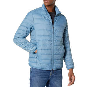 Doudoune d'hiver pour homme à col montant en toile, avec logo personnalisé sur le devant, faible MOQ, prix raisonnable, nouveau stock - Product Image 1