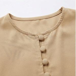 Ensemble Abaya Deux Pièces pour Femme en Polyester, Haut à Manches Longues et Pantalon, Col Fendu, Motif Dessiné à la Main, Grande Taille, Tenue Islamique Modeste - Product Image 4