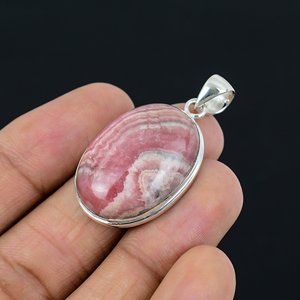 Women's Pendant Rhodochrosite Gemstone with Bezel Setting Designer 925 Sterling Silver Fine Jewelry Pendants <b>Gift</b> <b>for</b> <b>Her</b> - Product Image 2