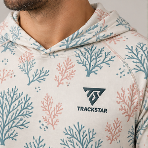 Custom <b>Coral</b> Branch Print Hooded Fishing Shirt Long Sleeve Quick Dry UPF 50 Unisex Performance Fishing Hoodie - Product Image 5
