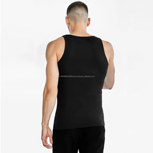 Customized Wholesale Slim Fit Sport Singlet Neck Ribbed Tank Top <b>Black</b> <b>Men's</b> Cotton Tank Top - Product Image 3