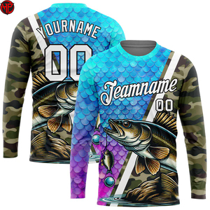 Camiseta de Pesca Personalizada de Manga Larga, Transpirable, 100% Poliéster, Elástica en 4 Direcciones, Sublimación por Tinte, UPF 50, para Pesca con Mosca - Product Image 2