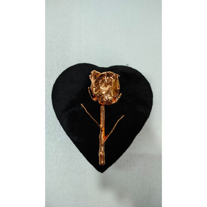 Rosa Real Bañada en Oro de 24k, Flor Eterna Hecha a Mano, Preservada a Partir de una Rosa Natural, Regalo de Boda de Lujo en Forma de Corazón - Product Image 4