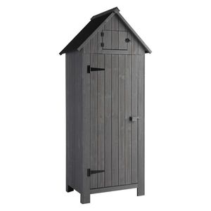 70in Black Double Slope Top Fir Courtyard Storage Room Dark Gray Outdoor Shed & Storage Solution - Product Image 3
