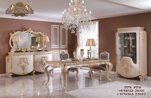 Royal hecho a mano muebles para el hogar Juego de mesa de comedor Grand Mansions juego de mesa de comedor oro pulido 8 plazas muebles de comedor - Product Image 4