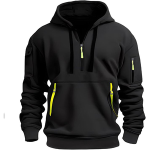 Sudadera con Capucha Abierta por Debajo para Hombre, Corte Holgado, Sin Puños, para Gimnasio, Entrenamiento, Running, Ropa Casual Urbana - Product Image 1