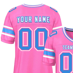 เสื้อฟุตบอลอเมริกันแบบใหม่ ผลิตจากวัสดุโพลีเอสเตอร์ 100% ราคาสมเหตุสมผล รับผลิตเสื้อฟุตบอลอเมริกันแบบ OEM - Product Image 6