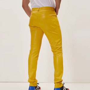 Pantalones de Hombre de Cuero Vacuno, Cintura Media, Corte Recto, Casuales, Otoño Invierno, Ligeros, Impermeables, Ropa de Moda, Logotipo Personalizado - Product Image 2