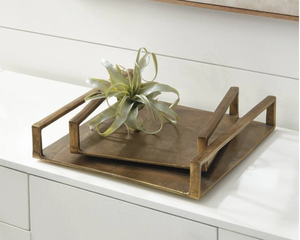 Bandeja Rectangular de Latón Hecha a Mano de Lujo, Plato de Servir Dorado con Textura Ondulada, Centro de Mesa Decorativo para Hogar, Cocina y Vanidad - Product Image 5