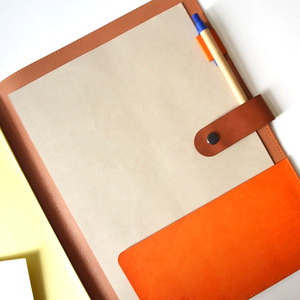 Genuine Leather A4 Document Holder <b>Folder</b> With Snap Closure Brown - Product Image 3