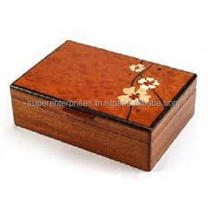 Caja cuadrada para almacenamiento de joyería de madera múltiple, caja de embalaje de joyería de diseño de artesanía india, producto superior de alta calidad - Product Image 1
