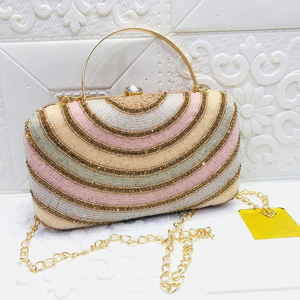 Luxury Handmade Embroidered <b>Clutch</b> Bags | Craftstages International Women's Evening <b>Wedding</b> Party Designer <b>Clutch</b> Purse Chain - Product Image 1