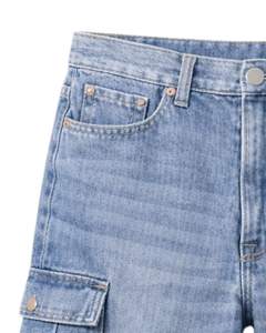Manufacturer Custom Light Blue Denim Cargo <b>Shorts</b> For <b>Men</b> Multi Pocket Jean <b>Shorts</b> Regular Fit Summer Casual Wear Button Fly - Product Image 2