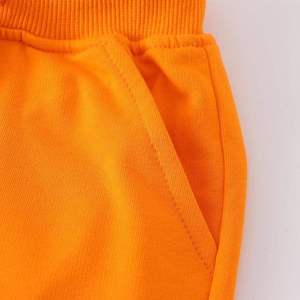 Shorts en coton kaki unisexe avec broderie textile marron, prix de gros pour enfants et bébés garçons - Product Image 4
