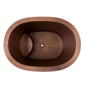 Bañera Ovalada de Cobre Ecológica y Lujosa, Estilo Spa, Portátil, Ecológica, Duradera, con Tapa, Acabado Elegante, Personalizable - Product Image 3
