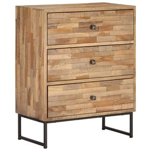 Aparador de Madera de Teca Reciclada Mediano, Color Natural, Mueble Elegante y Duradero - Product Image 1