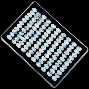 Piedra de Luna Arcoíris Natural Ovalada Cabujón 6mm 4mm Azul Brillante Piedras Sueltas Precio al por Mayor Lote a Granel para Fabricación de Joyas - Product Image 2